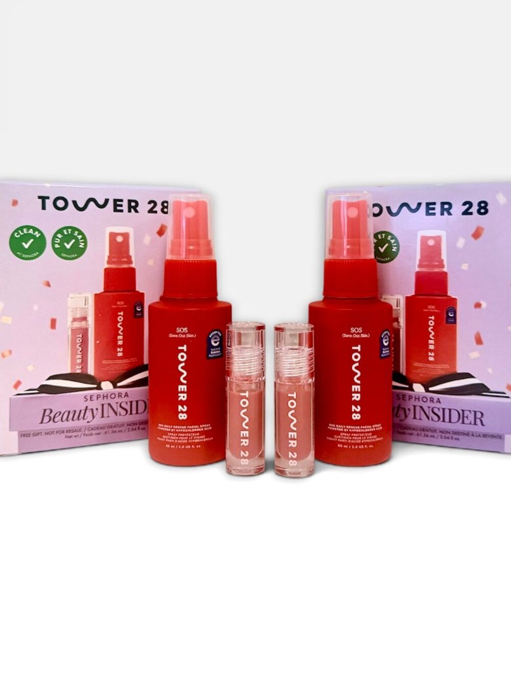 Tower 28—2 x Sephora Beauty Insider Sets {Daily Rescue Spray + Lip Oil} *NIB*